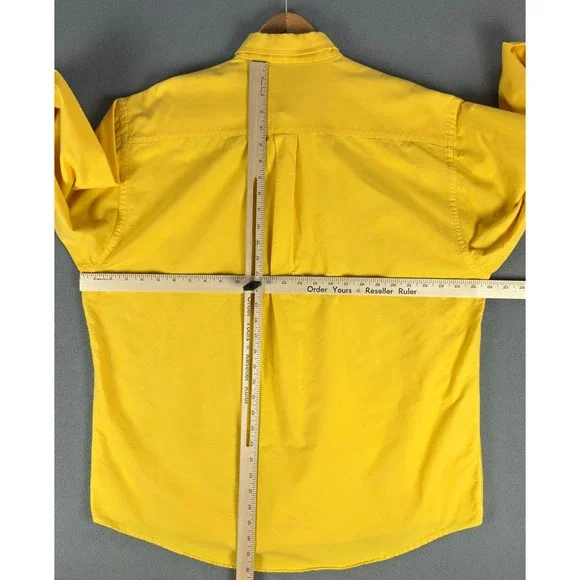 Burberry Shirt Mens XL Yellow Nova Check Flip Cuff Quiet Luxury Designer - Picture 5 of 9